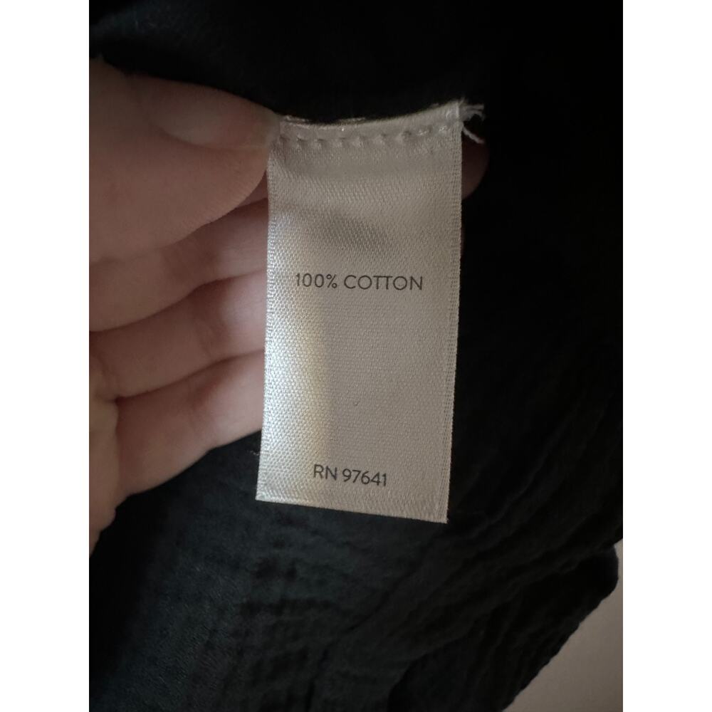 J Jill black 100% cotton womens jacket size small brown button down long sleeve - Picture 4 of 6